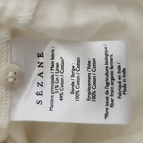 Sézane Zora Linen Cotton Embroidered Top Ecru - Picture 8 of 10